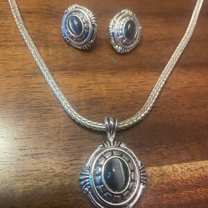 Vintage ROMAN Pendant & Earrings Set